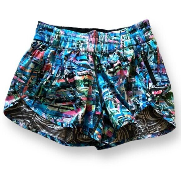 Lululemon Tracker Short SW 4” Size 8 Electric Beach Multi/Black - Picture 4 of 11